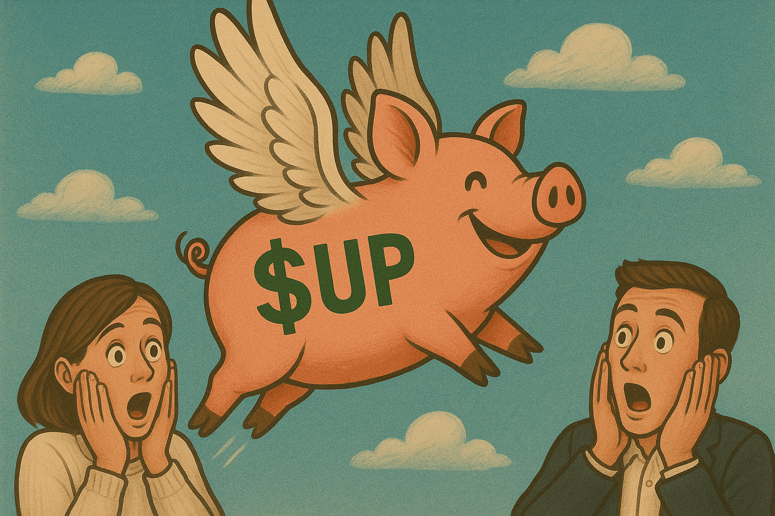 Piggy Flying Upward with Superform